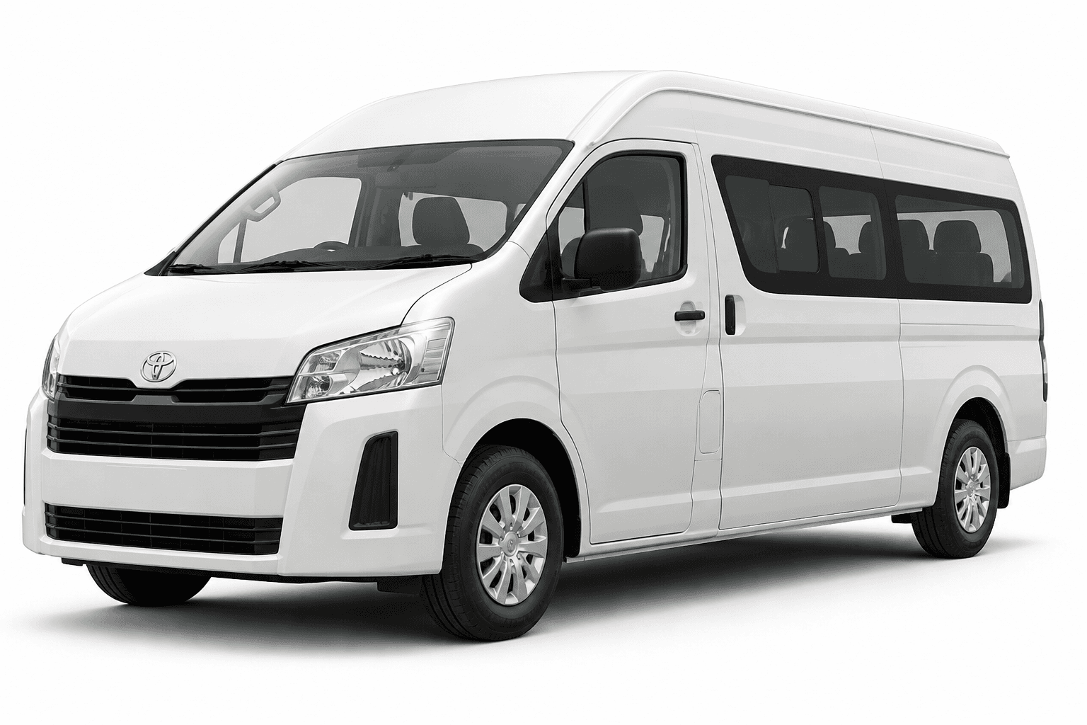 White Toyota Commuter van